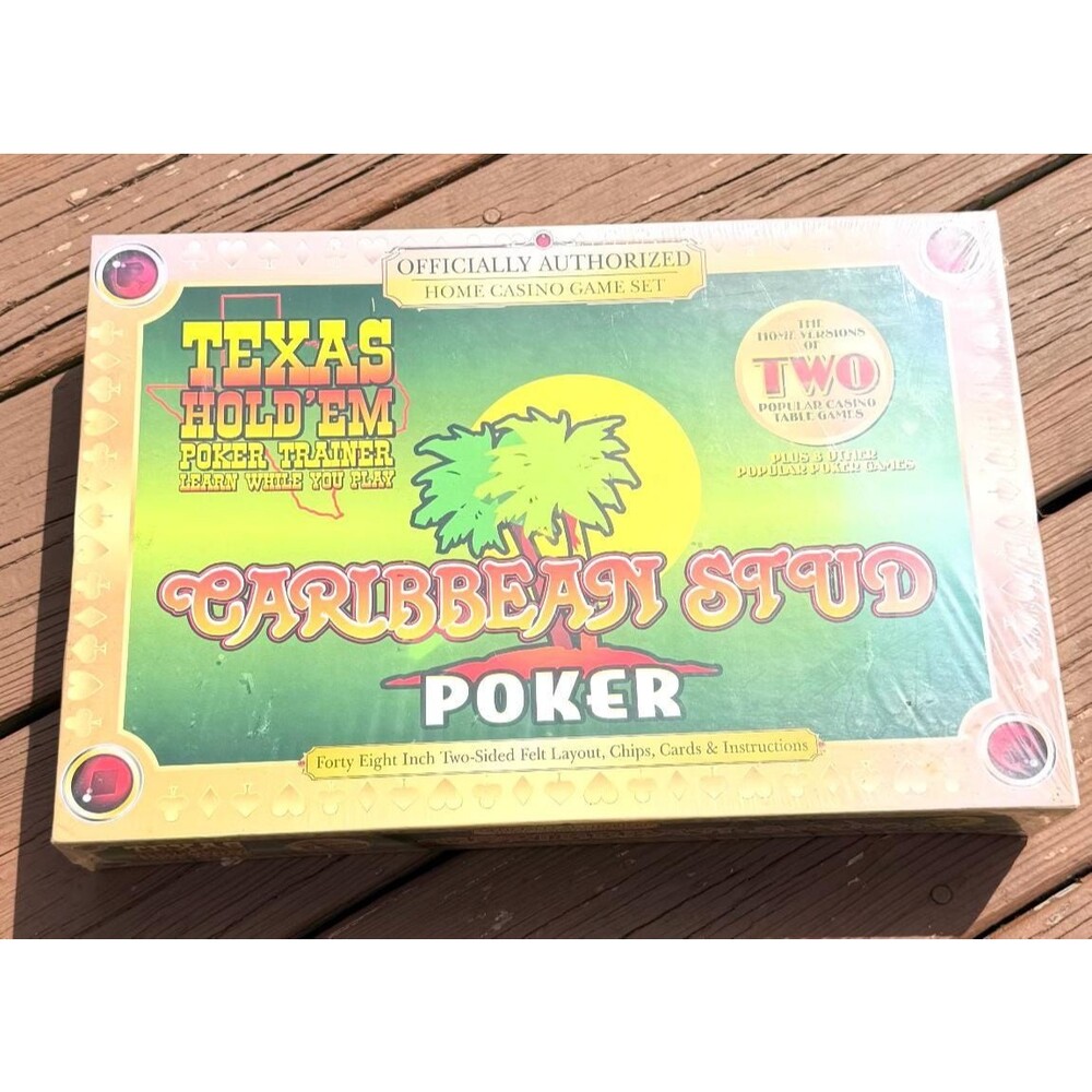 New Sealed Caribbean Stud Poker Texas Hold’em Poker Trainer TDC Games Home Casin